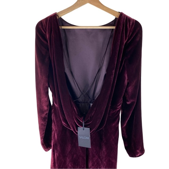 SALONI Tina Cowl Back Velvet Dress Size 8 NWT - Picture 7 of 15
